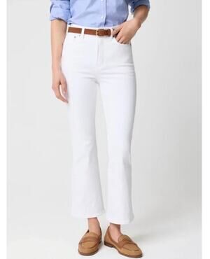 J. Crew NWT Ankle Flare White Jeans Signature Stretch Petite Size 27 P CQ664